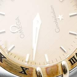 مملوكة مسبقًا Omega Constellation 1372.10.00 Champagne Dial 18k Yellow Gold And Stainless Steel Quartz Women's Wristwatch 25.50 mm