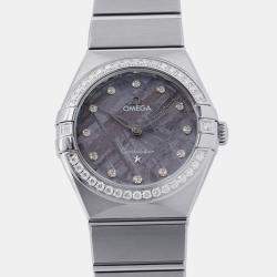 مملوكة مسبقًا Omega Constellation 131.15.28.60.99.001 Quartz Lavender Stainless Steel Women's Wristwatch 28 mm