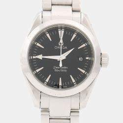 مملوكة مسبقًا Omega Seamaster Aqua Terra 2577.50 Automatic Black Stainless Steel Men's Wristwatch 29mm