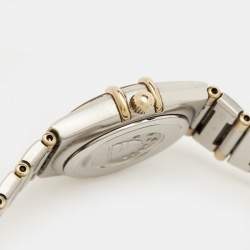 مملوكة مسبقًا Omega Constellation 1362.15.00 Champagne Dial Diamond 18K Yellow Gold Stainless Steel Women's Wristwatch 22.50 mm