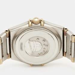 مملوكة مسبقًا Omega Constellation 1362.15.00 Champagne Dial Diamond 18K Yellow Gold Stainless Steel Women's Wristwatch 22.50 mm