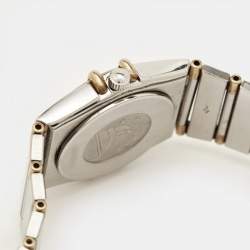 Pre Owned Omega Vintage Constellation 795.1080 Champagne Dial 18K Yellow Gold Stainless Steel Women's Wristwatch 22.50 mm