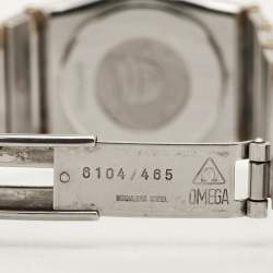 Pre Owned Omega Vintage Constellation 795.1080 Champagne Dial 18K Yellow Gold Stainless Steel Women's Wristwatch 22.50 mm