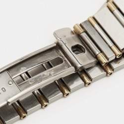 Pre Owned Omega Vintage Constellation 795.1080 Champagne Dial 18K Yellow Gold Stainless Steel Women's Wristwatch 22.50 mm