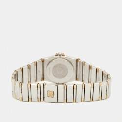 Pre Owned Omega Vintage Constellation 795.1080 Champagne Dial 18K Yellow Gold Stainless Steel Women's Wristwatch 22.50 mm