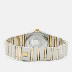 مملوكة مسبقًا ساعة يد نسائية أوميغا كونستليشن 795.1203 كوارتز صدف 18 قيراط ذهب أصفر ستانلس ستيل 22 مم