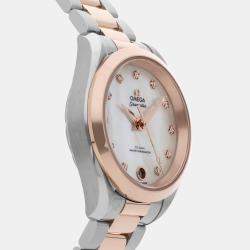Pre Owned Omega Seamaster Aqua Terra 220.20.34.20.55.001 Automatic Mother of Pearl Dial Stainless Steel Women's Wristwatch 34mm