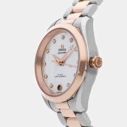 Pre Owned Omega Seamaster Aqua Terra 220.20.34.20.55.001 Automatic Mother of Pearl Dial Stainless Steel Women's Wristwatch 34mm