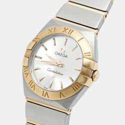 مملوكة مسبقًا Omega Constellation 123.20.24.60.02.002 Silver Dial 18K Yellow Gold Stainless Steel Women's Wristwatch 24 mm