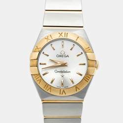 مملوكة مسبقًا Omega Constellation 123.20.24.60.02.002 Silver Dial 18K Yellow Gold Stainless Steel Women's Wristwatch 24 mm