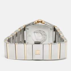 Pre Owned Omega Constellation 123 20 27 60 02 002 Silver Dial 18K Yellow Gold Stainless Steel Women's Wristwatch 27 mm
