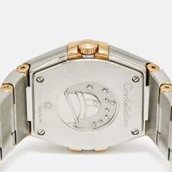 Pre Owned Omega Constellation 123 20 27 60 02 002 Silver Dial 18K Yellow Gold Stainless Steel Women's Wristwatch 27 mm