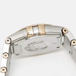 Pre Owned Omega Constellation 123 20 27 60 02 002 Silver Dial 18K Yellow Gold Stainless Steel Women's Wristwatch 27 mm