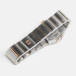 Pre Owned Omega Constellation 123 20 27 60 02 002 Silver Dial 18K Yellow Gold Stainless Steel Women's Wristwatch 27 mm