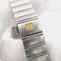 Pre Owned ساعة يد نسائية أوميغا كونستليشن 1476.61 ستانلس ستيل قشرة بيضاء 25.5 مم كوارتز