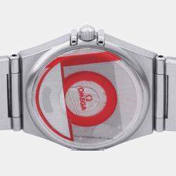 Pre Owned ساعة يد نسائية أوميغا كونستليشن 1476.61 ستانلس ستيل قشرة بيضاء 25.5 مم كوارتز