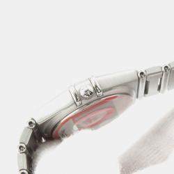 Pre Owned ساعة يد نسائية أوميغا كونستليشن 1476.61 ستانلس ستيل قشرة بيضاء 25.5 مم كوارتز