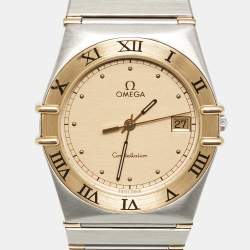 Pre Owned ساعة يد نسائية أوميغا كونستليشن 396.1070.1/ 396.1080.1 ستانلس ستيل و ذهب أصفر عيار 18 مينا شامبين 32.50 مم