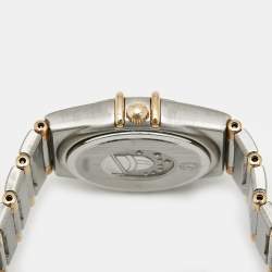 Pre Owned Omega Constellation 795.1202 Silver White Dial 18k Yellow Gold Stainless Steel Women's Wristwatch 25 mm