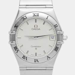 مملوكة مسبقًا ساعة يد نسائية أوميغا كونستليشن 396.1201 ستانلس ستيل فضية 33 مم