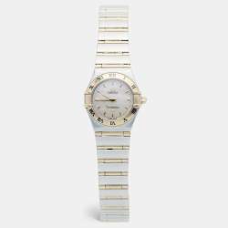 Pre Owned Omega Constellation 1262.70.00 Mother Of Pearl Dial 18k Yellow Gold Stainless Steel Women's Wristwatch 22.50 mm