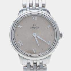 Pre Owned Omega De Ville Prestige 434.10.28.60.03.001 Quartz Grey Stainless Steel Women's Wristwatch 27.5mm