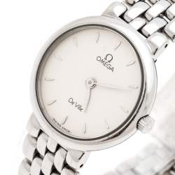 Pre Owned Omega Silver White Stainless Steel De Ville 795.1111 Women's Wristwatch 23 mm