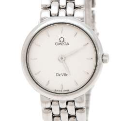 Pre Owned Omega Silver White Stainless Steel De Ville 795.1111 Women's Wristwatch 23 mm