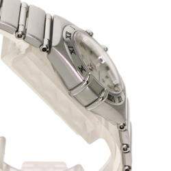 Pre Owned Omega White Stainless Steel Mini Constellation 1562.3 Women's Wristwatch 23 MM