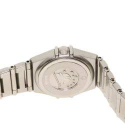 Pre Owned Omega White Stainless Steel Mini Constellation 1562.3 Women's Wristwatch 23 MM