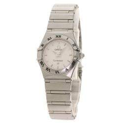 Pre Owned Omega White Stainless Steel Mini Constellation 1562.3 Women's Wristwatch 23 MM