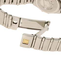 Pre Owned Omega White Stainless Steel Mini Constellation 1562.3 Women's Wristwatch 23 MM