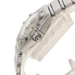 Pre Owned Omega White Stainless Steel Mini Constellation 1562.3 Women's Wristwatch 23 MM