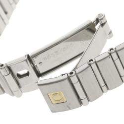 Pre Owned Omega Pink Stainless Steel Diamond Cindy Crawford Constellation 1564.65 Women's Wristwatch 23.5 mm