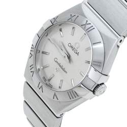 Omega Silver Stainless Steel Constellation 123.10.24.60.02.001 Women's Wristwatch 24 mm
