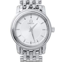 Pre Owned Omega Silver Stainless Steel De Ville 595.1055 Women's Wristwatch 22 mm