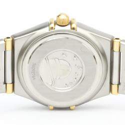 Omega Champagne Diamonds 18K Yellow Gold And Stainless Steel Constellation 1367.10 Women's Wristwatch 22 MM