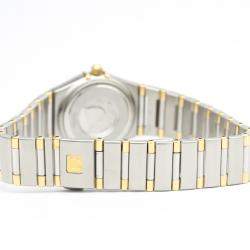 Omega Champagne Diamonds 18K Yellow Gold And Stainless Steel Constellation 1367.10 Women's Wristwatch 22 MM