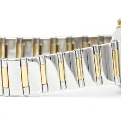 Pre Owned Omega MOP Diamonds 18K Yellow Gold And Stainless Steel Constellation My Choice 1365.71 Women's Wristwatch 22 MM