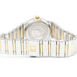 Pre Owned Omega MOP Diamonds 18K Yellow Gold And Stainless Steel Constellation My Choice 1365.71 Women's Wristwatch 22 MM