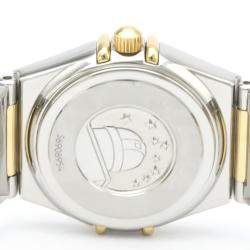 Pre Owned Omega MOP Diamonds 18K Yellow Gold And Stainless Steel Constellation My Choice 1365.71 Women's Wristwatch 22 MM