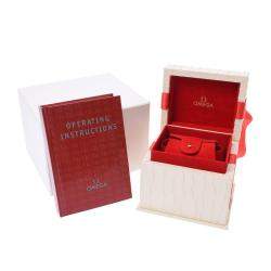 Pre Owned Omega MOP Diamond 18K Yellow Gold And Stainless Steel Constellation 1267.75 Quartz Women's Wristwatch 22 MM