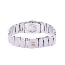 Pre Owned Omega Pink MOP Stainless Steel Constellation Quadro 1531.73 Women's Wristwatch 15 x 20 MM