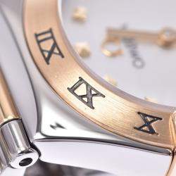 Pre Owned Omega MOP 18K Yellow Gold And Stainless Steel Constellation Quartz Women's Wristwatch 22 MM