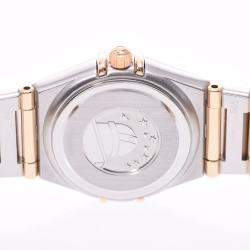 Pre Owned Omega White 18K Yellow Gold And Stainless Steel Constellation 1262.70 Women's Wristwatch 21 MM