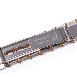 Pre Owned Omega White 18K Yellow Gold And Stainless Steel Constellation 1262.70 Women's Wristwatch 21 MM