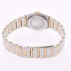 Pre Owned Omega White 18K Yellow Gold And Stainless Steel Constellation 1262.70 Women's Wristwatch 21 MM