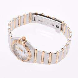 Pre Owned Omega White 18K Yellow Gold And Stainless Steel Constellation 1262.70 Women's Wristwatch 21 MM