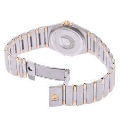 Pre Owned Omega White Yellow Gold And Stainless Steel Constellation 1262.30 Women's Wristwatch 23 MM