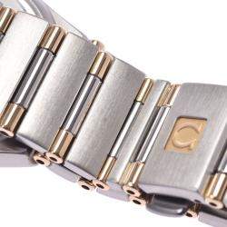 Pre Owned Omega White Yellow Gold And Stainless Steel Constellation 1262.30 Women's Wristwatch 23 MM